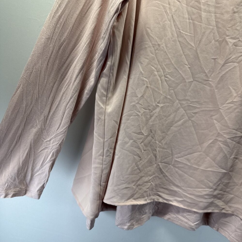 J Jill Wearever Women's Tunic Size XL Solid Pink Layered Long Sleeve Stretch - Picture 4 of 8